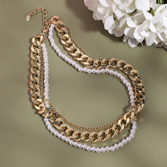 Gold-Plated Short Necklace Necklace