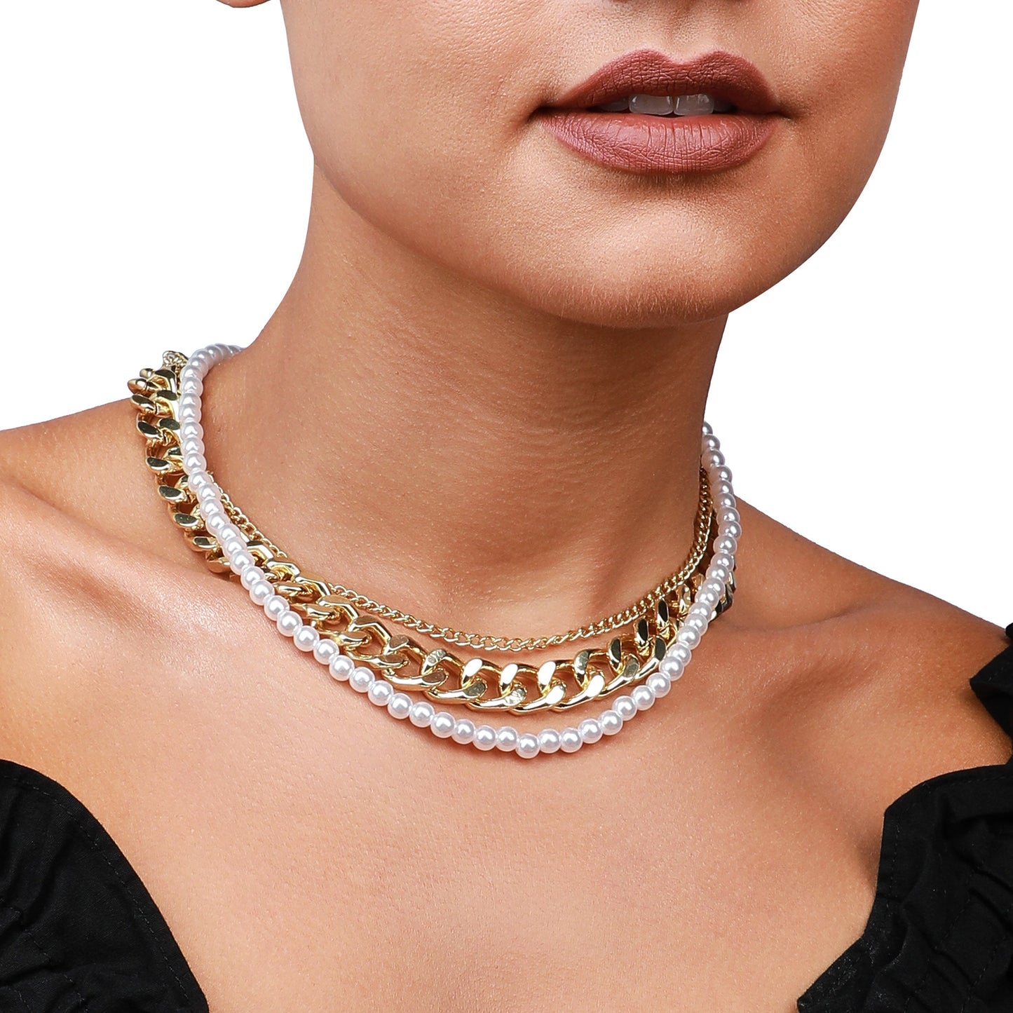 Gold-Plated Short Necklace Necklace