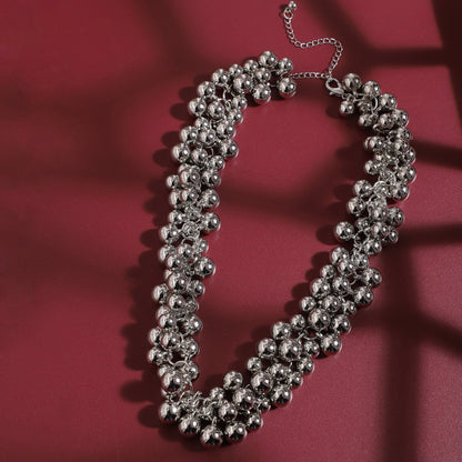 Silver-Plated Short Necklace Necklace