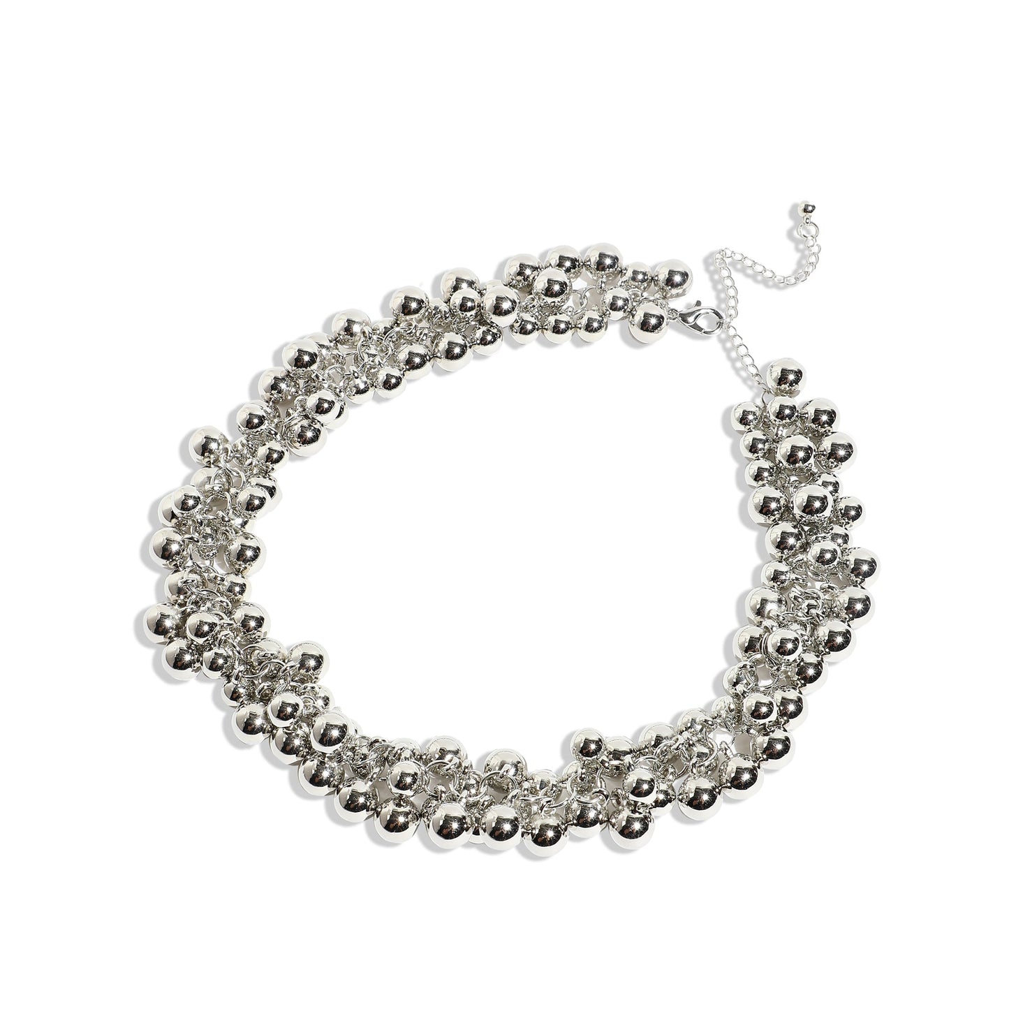 Silver-Plated Short Necklace Necklace