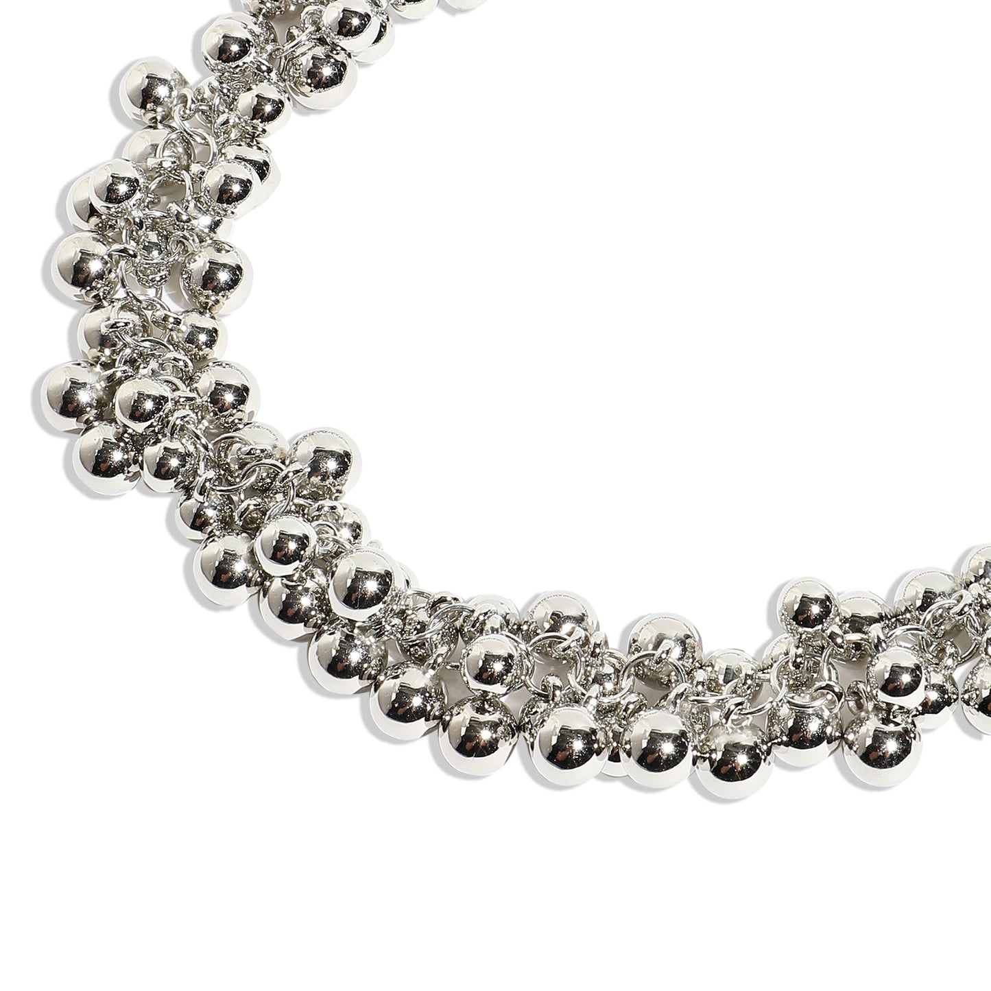 Silver-Plated Short Necklace Necklace