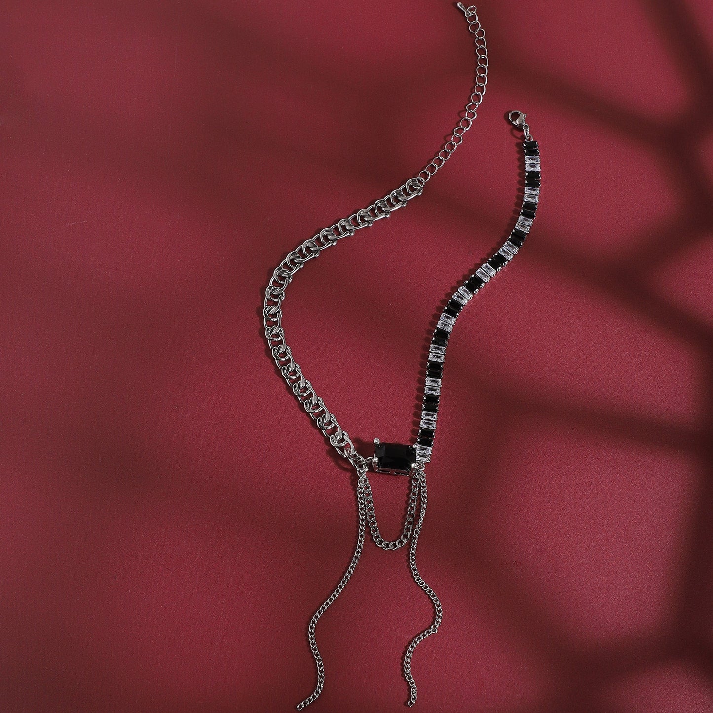 Silver-Plated Short Necklace Necklace