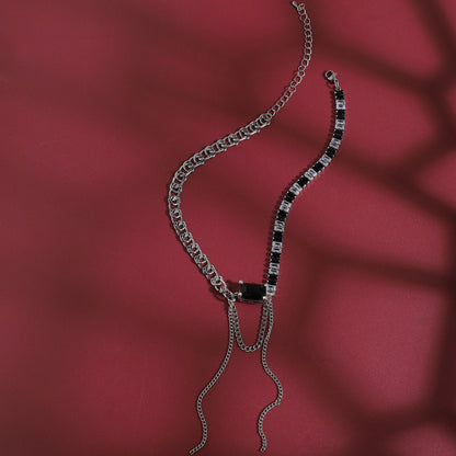 Silver-Plated Short Necklace Necklace