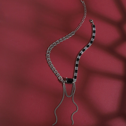 Silver-Plated Short Necklace Necklace