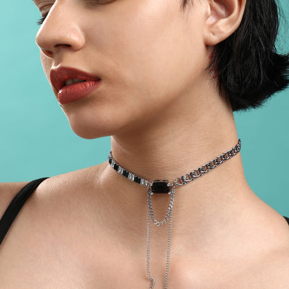 Silver-Plated Short Necklace Necklace