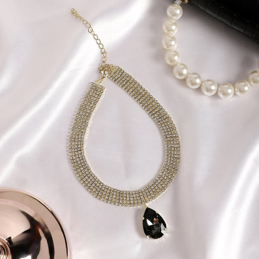 Silver-Plated Short Necklace Necklace