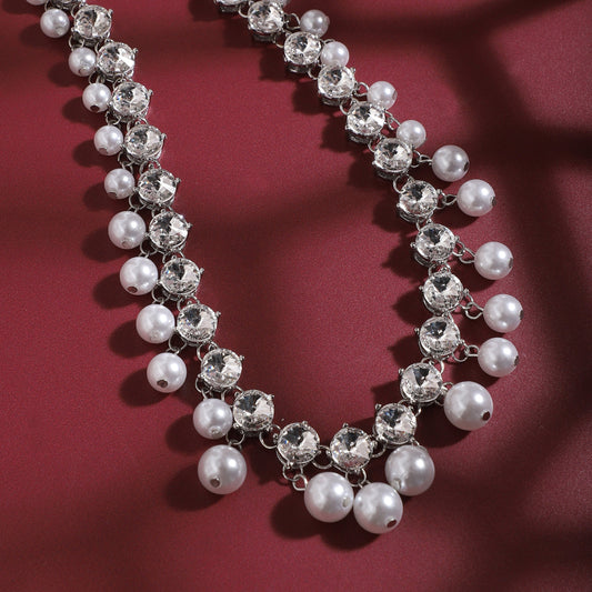 Silver-Plated Short Necklace Necklace