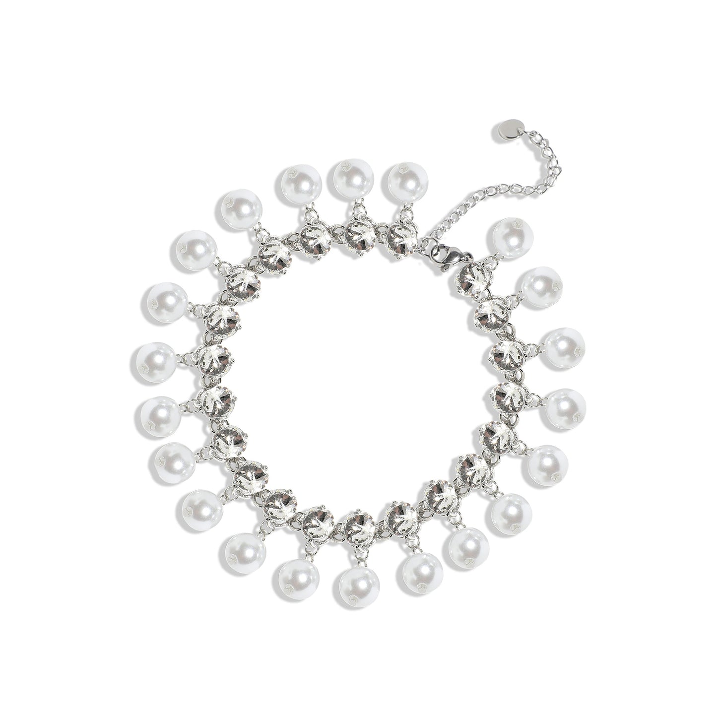 Silver-Plated Short Necklace Necklace