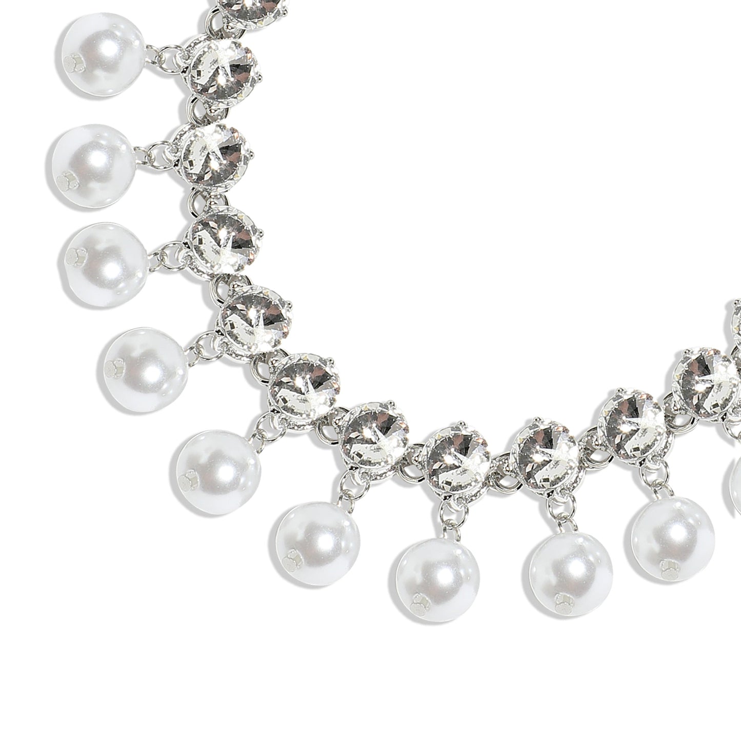 Silver-Plated Short Necklace Necklace