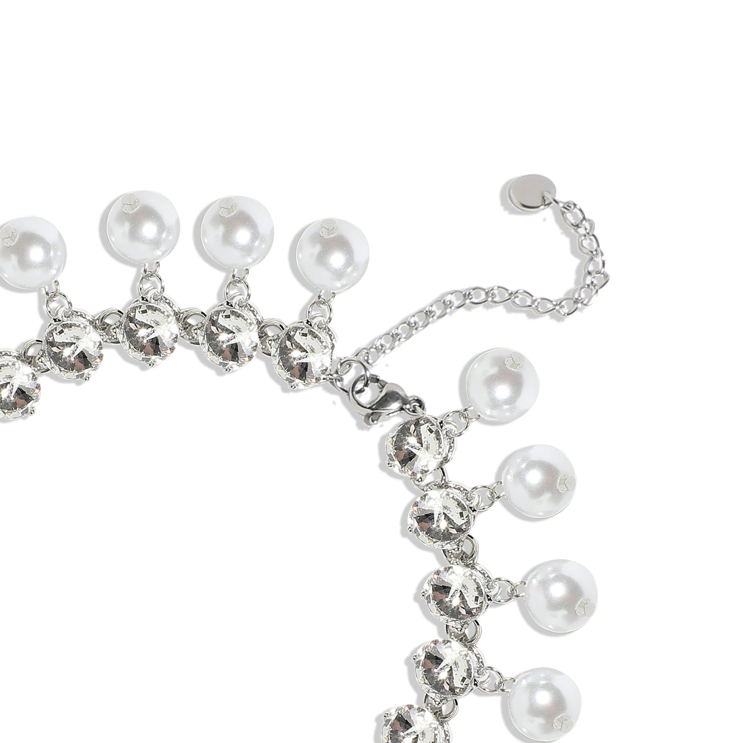 Silver-Plated Short Necklace Necklace