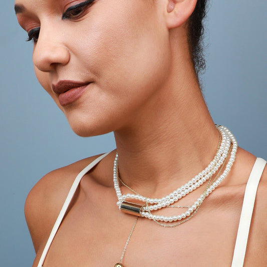Gold-Plated Short Necklace Necklace