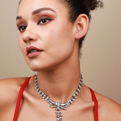 Silver-Plated Short Necklace Necklace