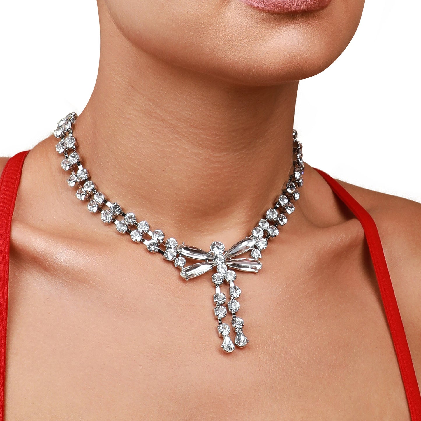 Silver-Plated Short Necklace Necklace