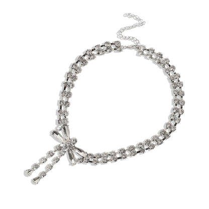 Silver-Plated Short Necklace Necklace