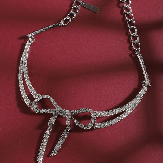 Silver-Plated Short Necklace Necklace