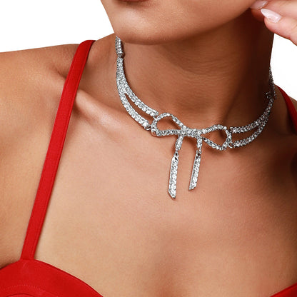 Silver-Plated Short Necklace Necklace