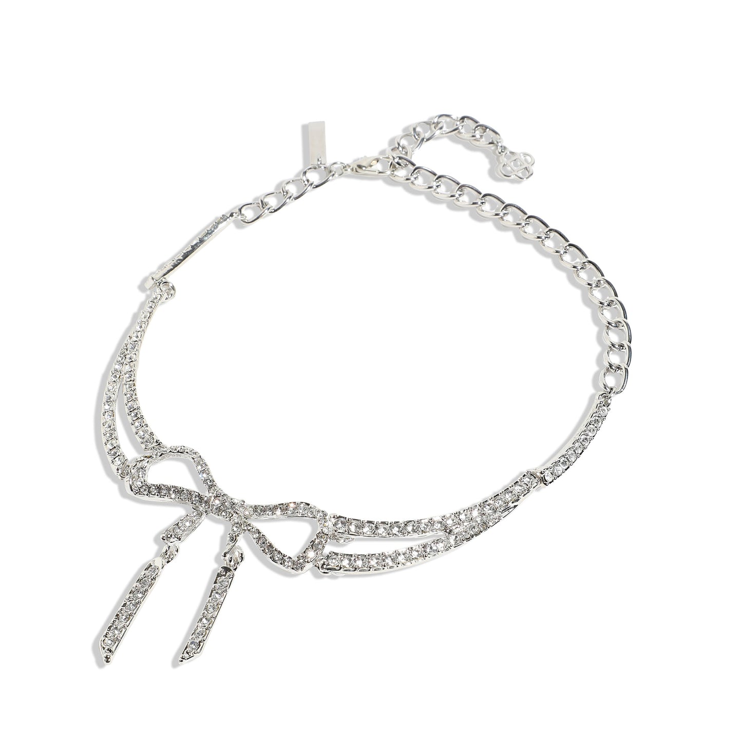 Silver-Plated Short Necklace Necklace