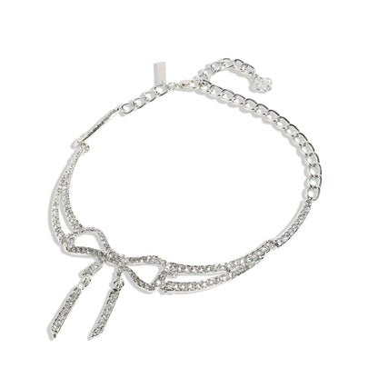 Silver-Plated Short Necklace Necklace
