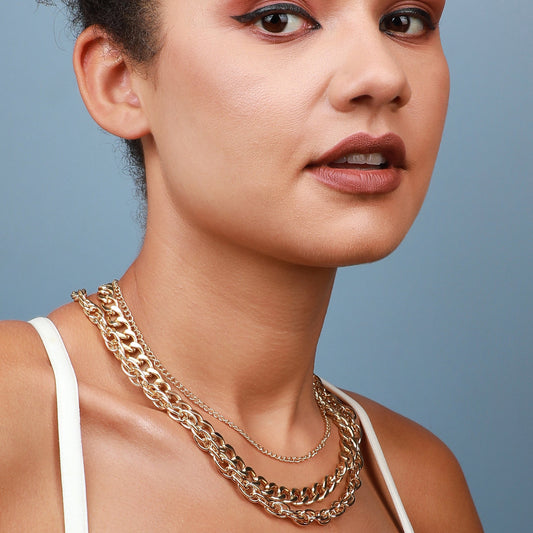 Gold-Plated Short Necklace Necklace