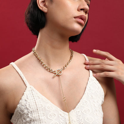Gold-Plated Short Necklace Necklace
