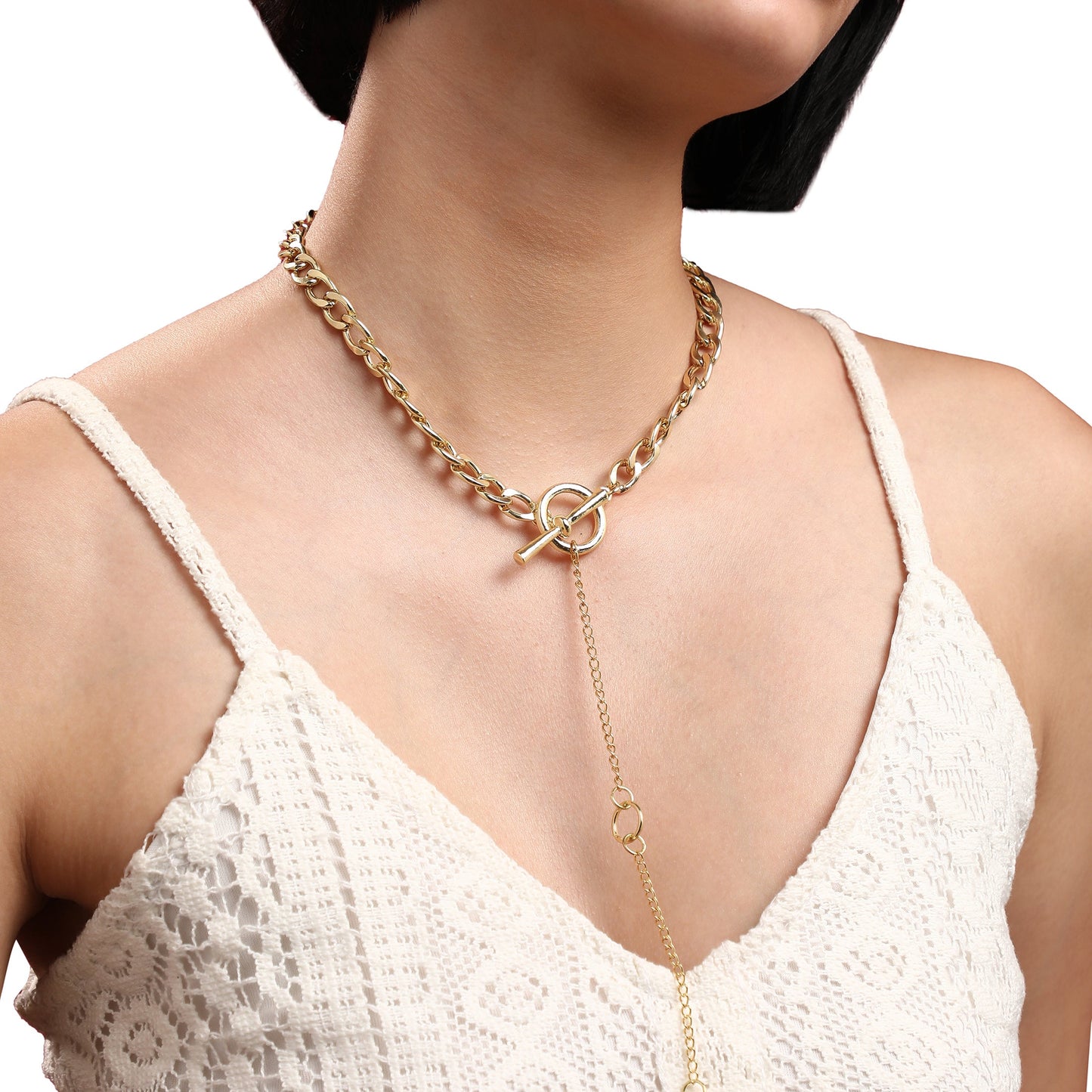 Gold-Plated Short Necklace Necklace