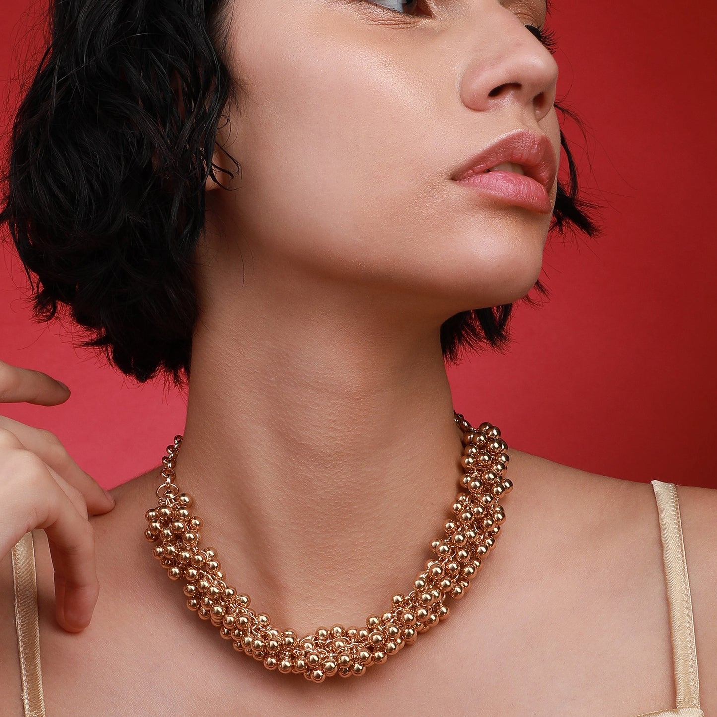 Gold-Plated Short Necklace Necklace