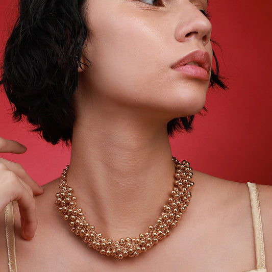 Gold-Plated Short Necklace Necklace