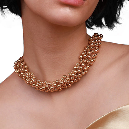 Gold-Plated Short Necklace Necklace