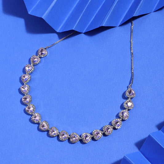 Silver-Plated Short Necklace Necklace