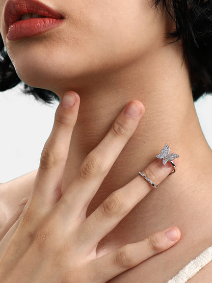 Silver-Plated Nail Ring