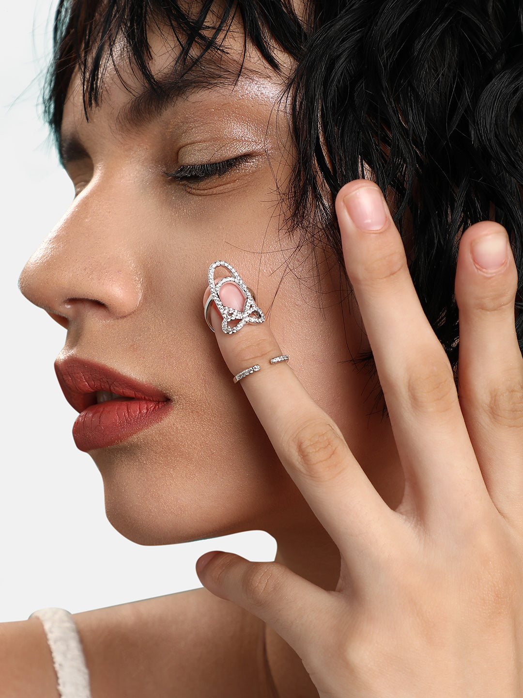 Silver-Plated Nail Ring