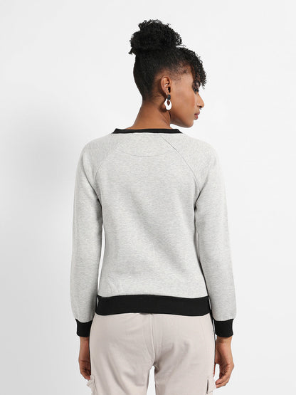 Zip-Front Sweatshirt With Contrast Hem
