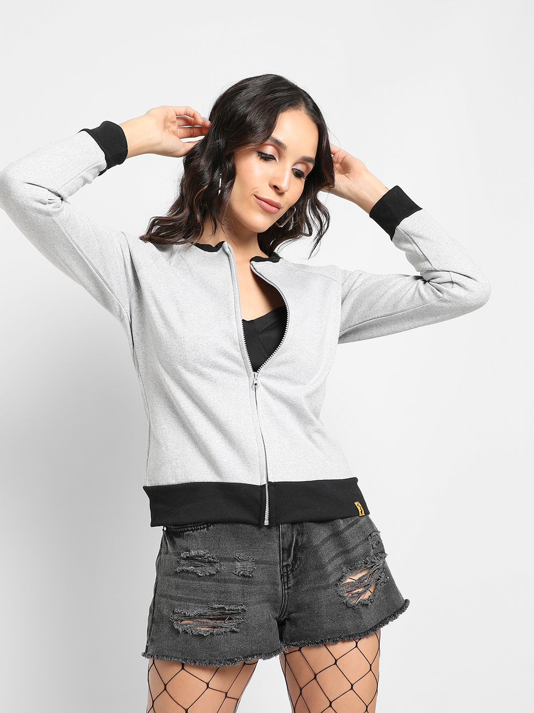 Colourblock Sweatshirt With Zip-Closure
