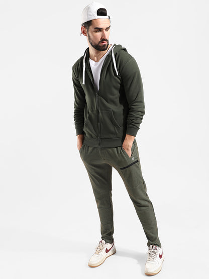 Cotton Solid Regular Fit Tracksuit For Casual Wear