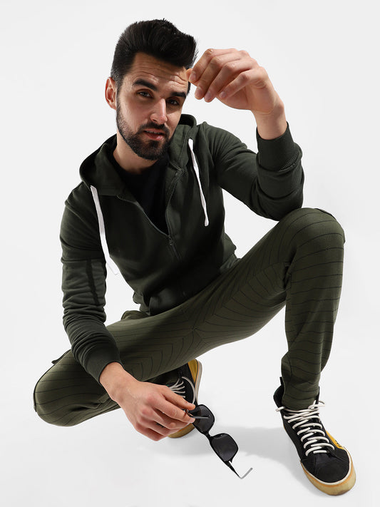 Cotton Solid Regular Fit Tracksuit For Casual Wear