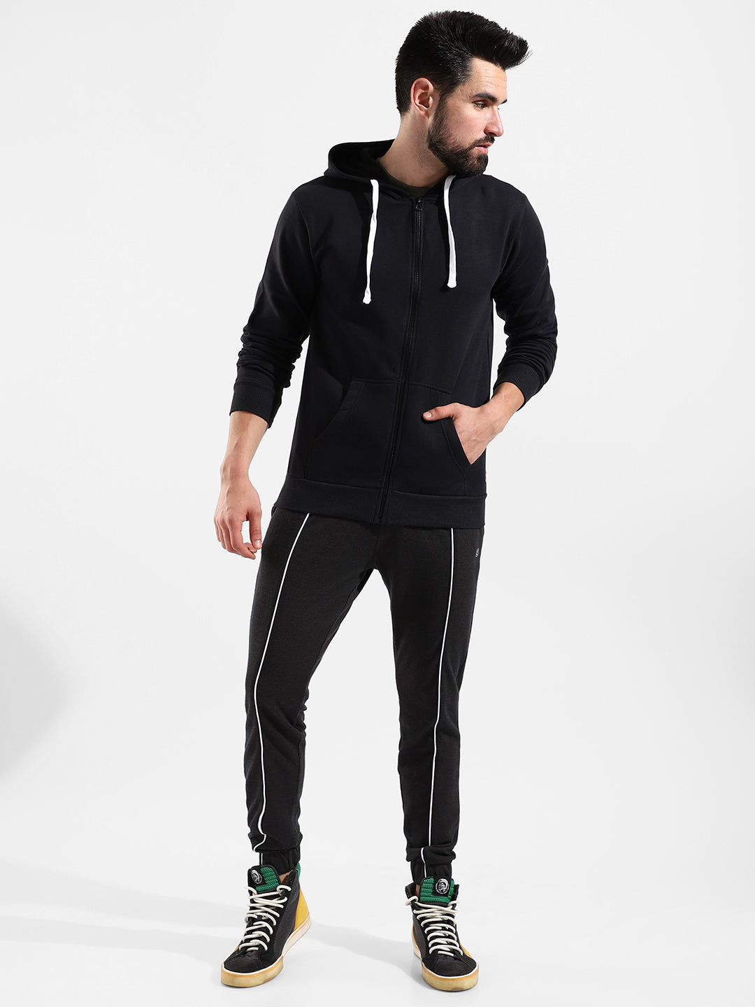Cotton Solid Regular Fit Tracksuit For Casual Wear