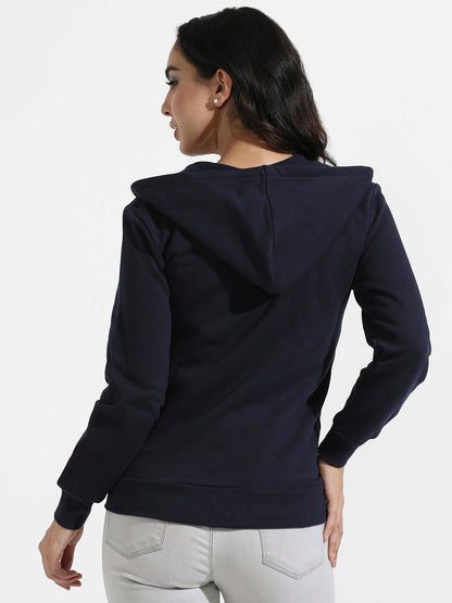Zip-Front Hoodie With Contrast Drawstring