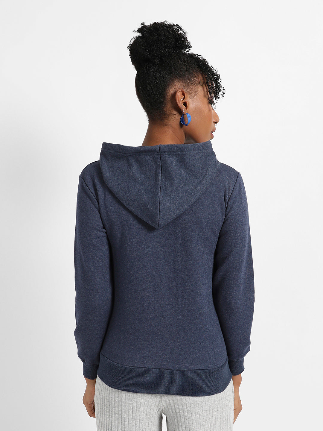 Zip-Front Hoodie With Contrast Drawstring