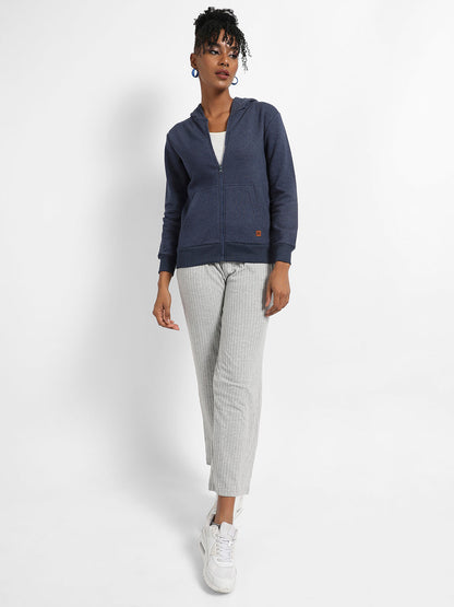 Zip-Front Hoodie With Contrast Drawstring