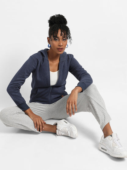 Zip-Front Hoodie With Contrast Drawstring