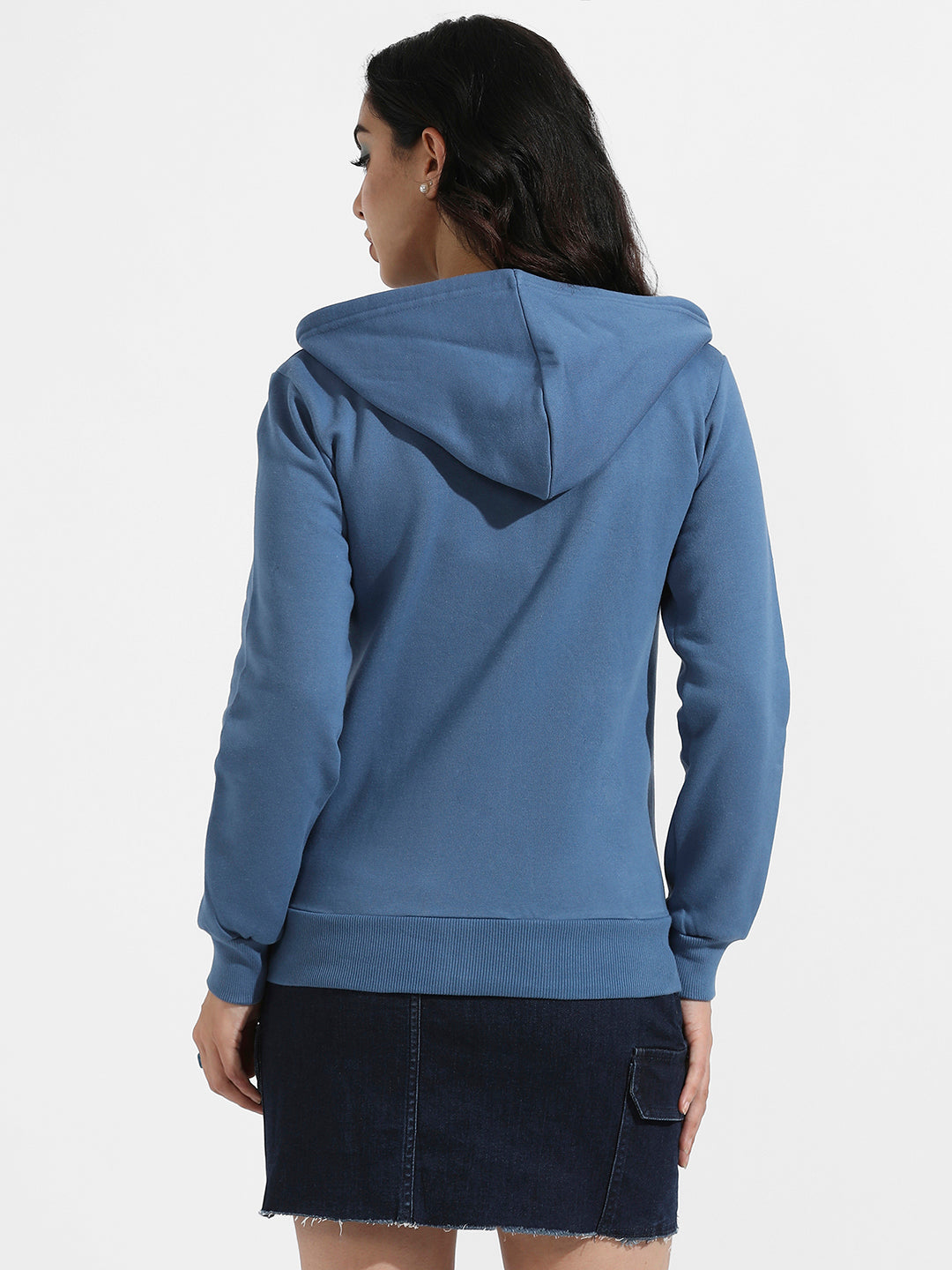 Zip-Front Hoodie With Contrast Drawstring