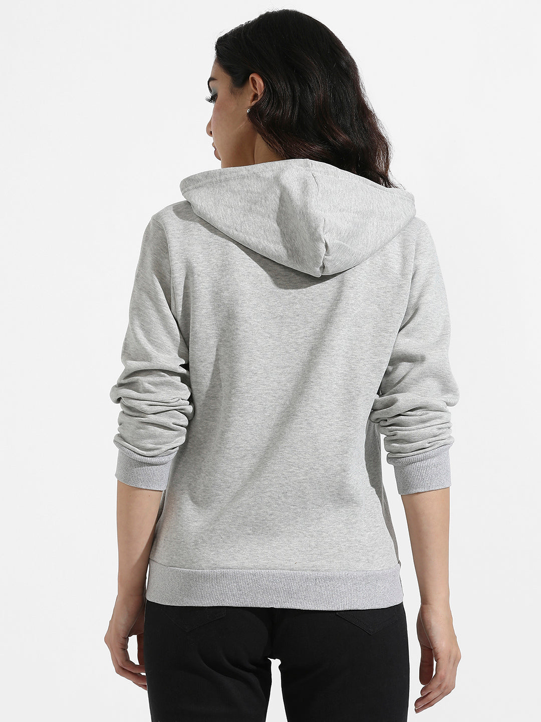 Zip-Front Hoodie With Contrast Drawstring