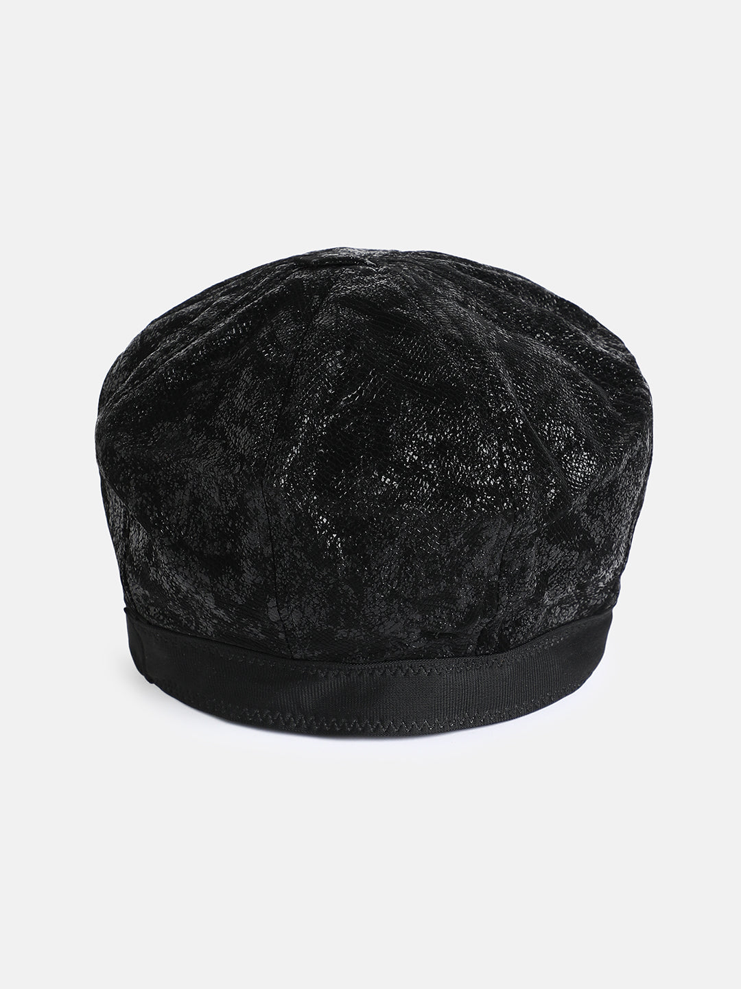 Scale Beret Hat - Black