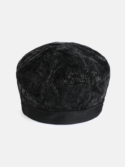 Scale Beret Hat - Black