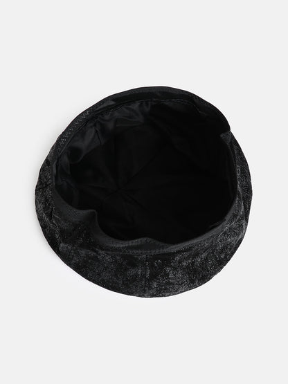 Scale Beret Hat - Black