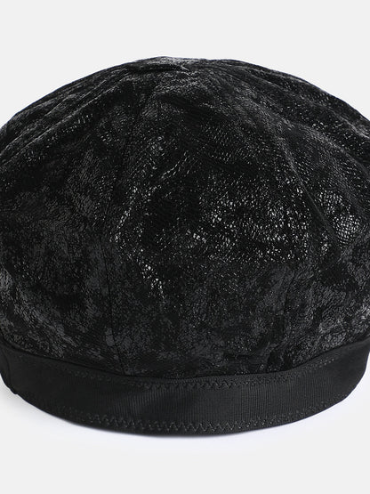 Scale Beret Hat - Black