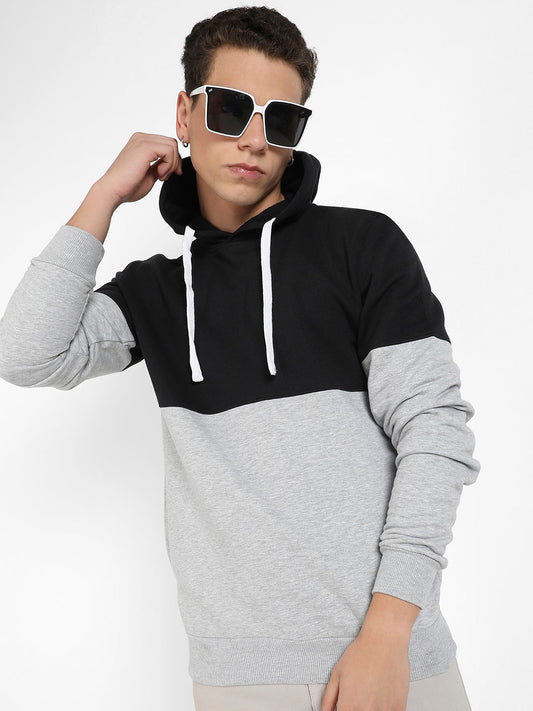 Colourblocked Hoodie With Kangaroo Pocket
