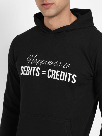 Men's Black Happiness Is Hoodie With Kangaroo Pocket