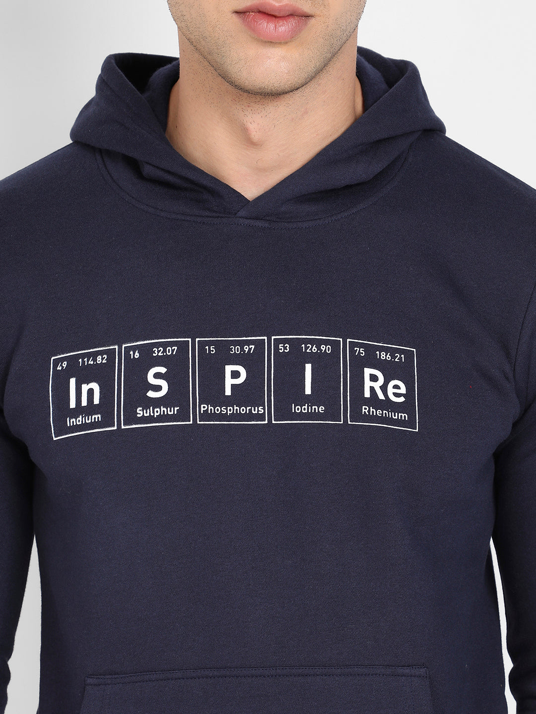 Men's Navy Blue Inspire Hoodie With Kangaroo Pocket
