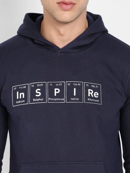 Men's Navy Blue Inspire Hoodie With Kangaroo Pocket